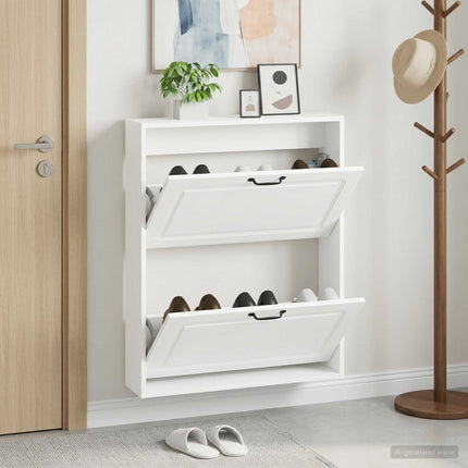 Vægmonteret Skoskab UTRECHT 71 x 17 x 86 cm Konstrueret træ