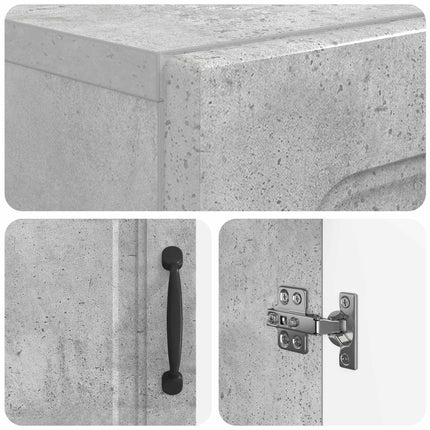 Sko skab UTRECHT 59,5 x 39,5 x 87 cm Konstrueret træ Betongrå