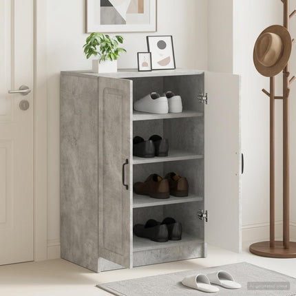 Sko skab UTRECHT 59,5 x 39,5 x 87 cm Konstrueret træ Betongrå