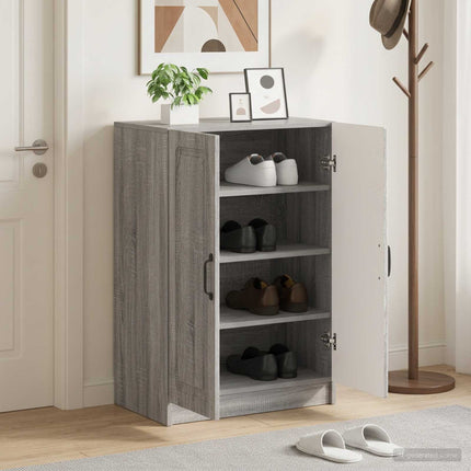 Sko skab UTRECHT 59,5 x 39,5 x 87 cm Konstrueret træ Grå Sonoma