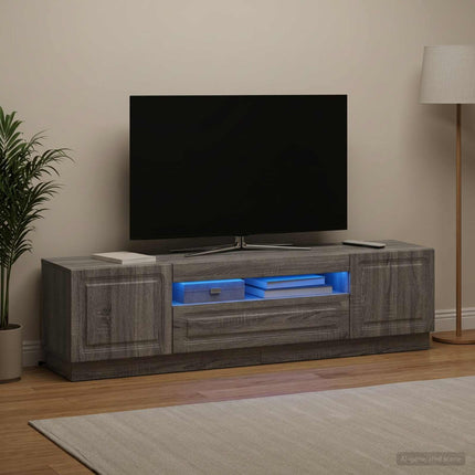 LED TV-skab Grå Sonoma Konstrueret træ