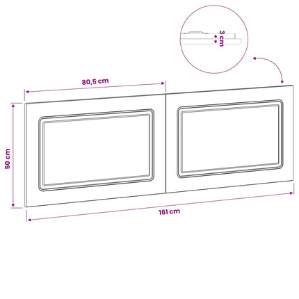 Væghængt hovedgærde UTRECHT Røget eg Konstrueret træ