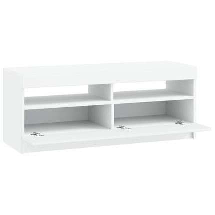 LED TV-skab Hvid Konstrueret træ