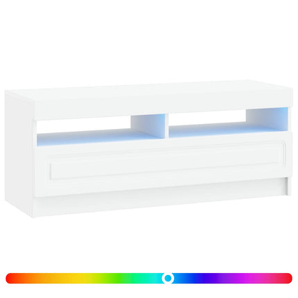 LED TV-skab Hvid Konstrueret træ