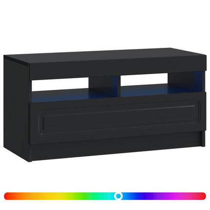LED TV-skab Sort Konstrueret træ