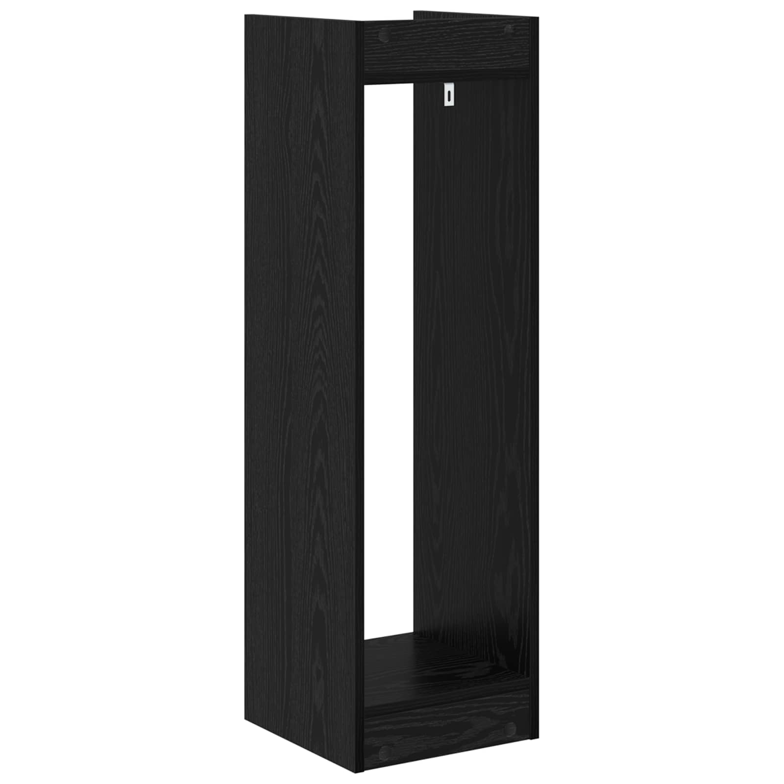 Planteholder med hylde Sort Eg 30 x 30 x 100 cm Konstrueret træ