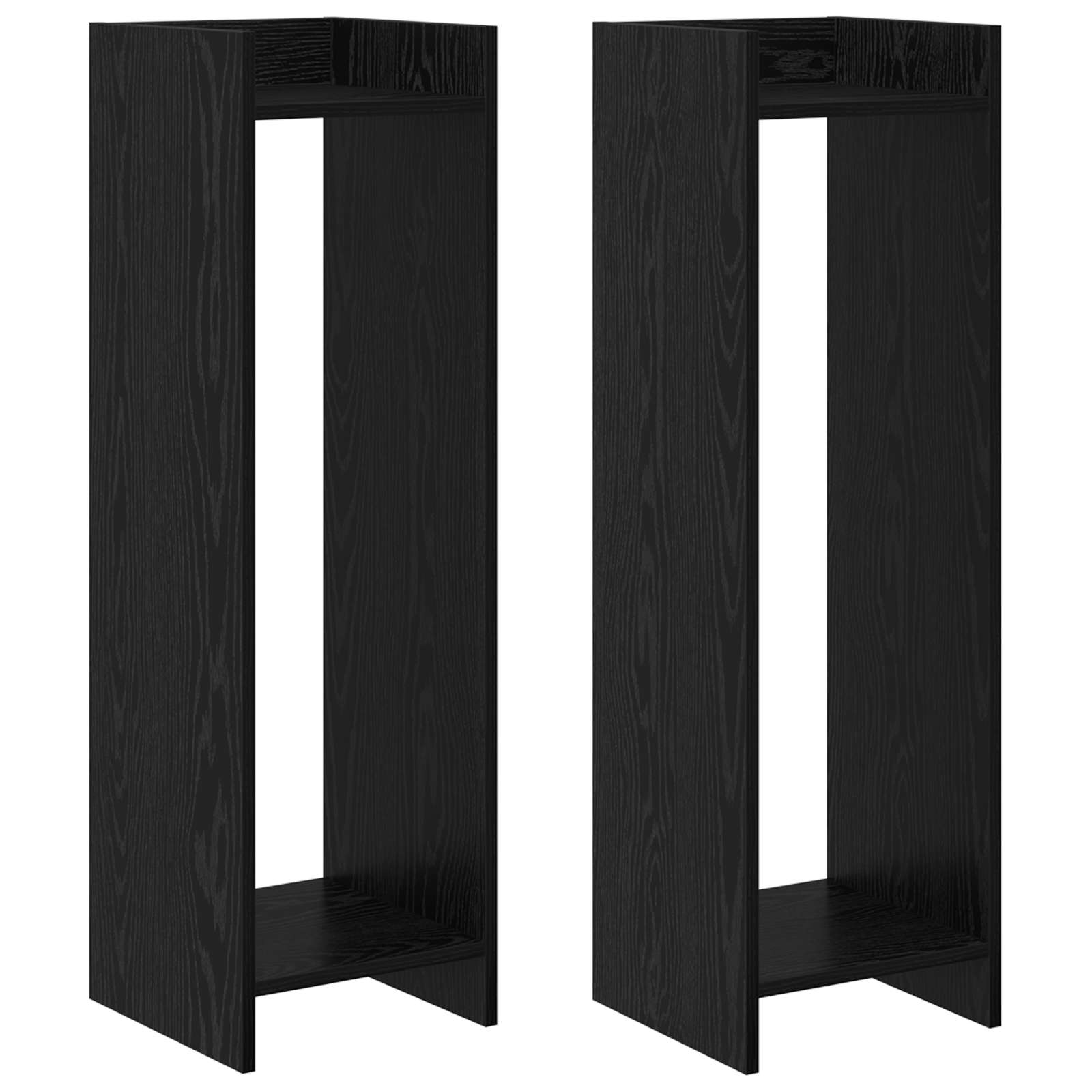 Planteholder 2 pcs Sort Eg 30 x 30 x 100 cm Konstrueret træ