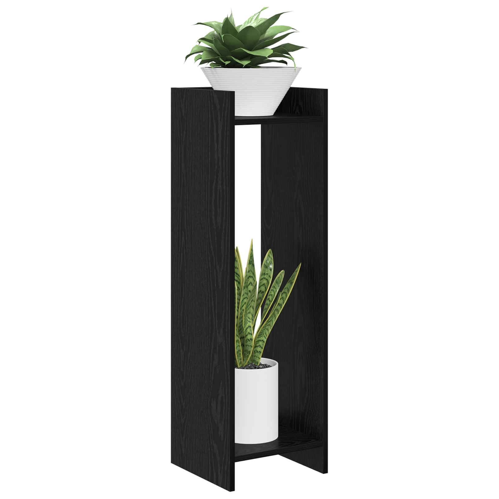 Planteholder 2 pcs Sort Eg 30 x 30 x 100 cm Konstrueret træ