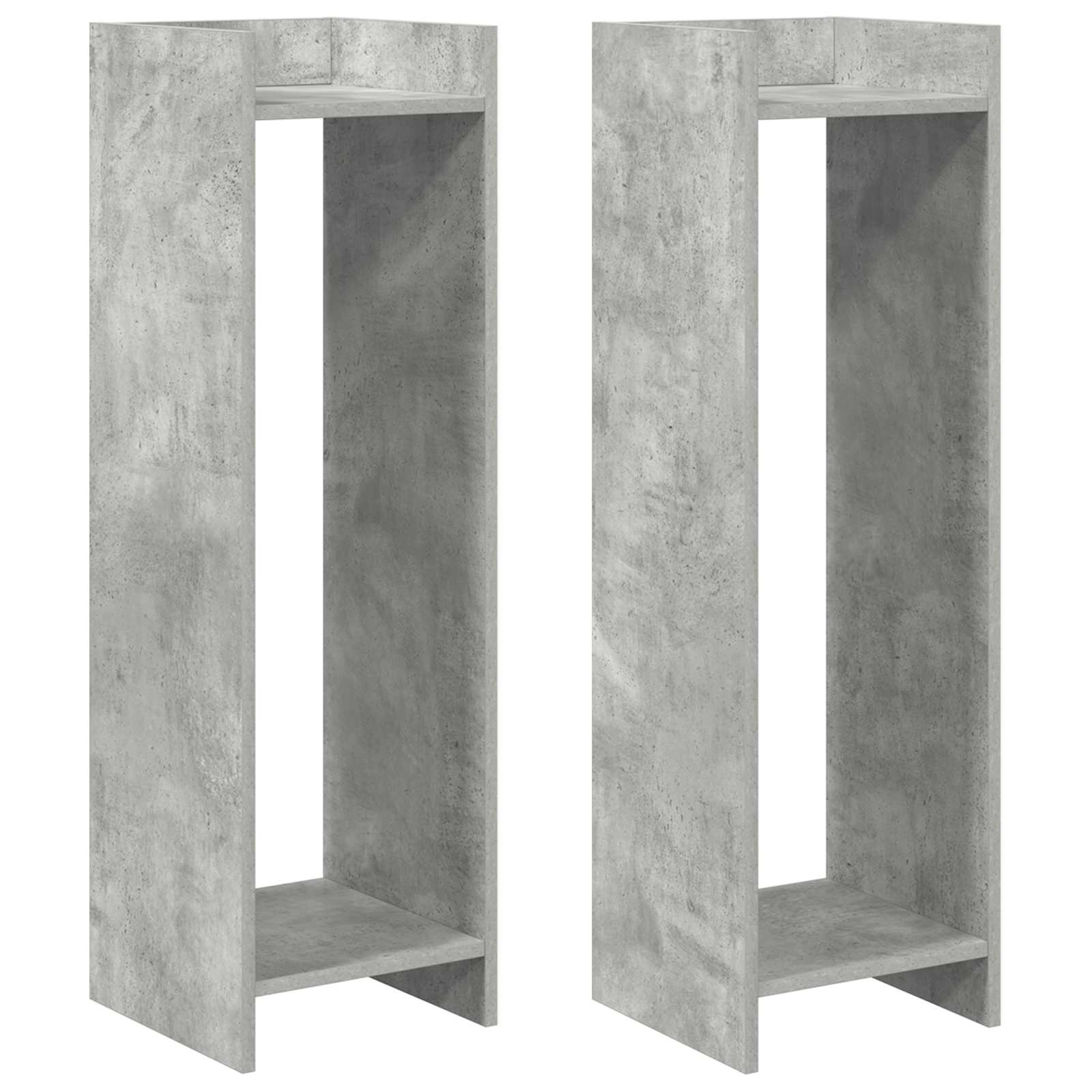 Planteholder 2 pcs BetonGrå 30 x 30 x 100 cm Konstrueret træ