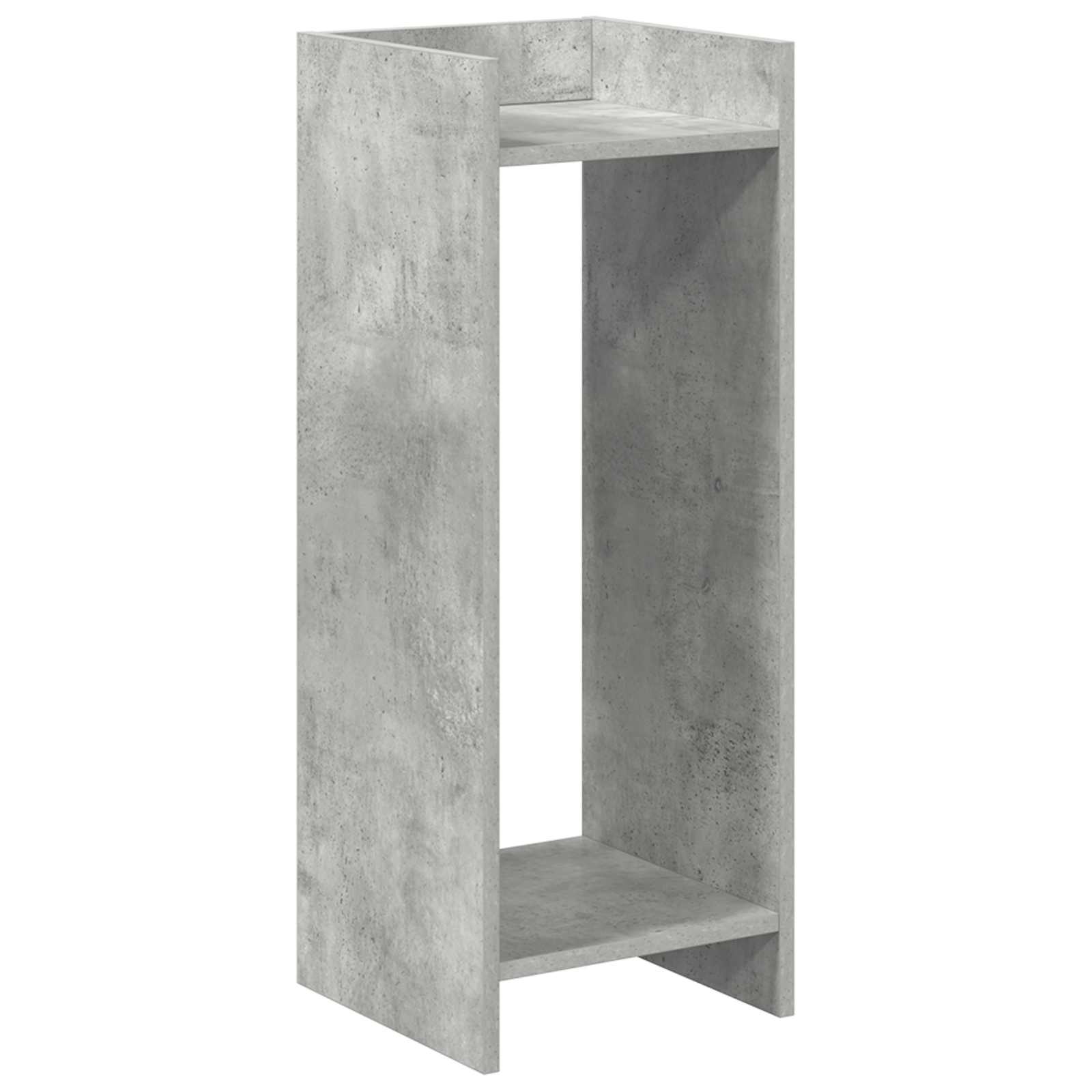 Planteholder med hylde BetonGrå 30 x 30 x 80 cm Konstrueret træ