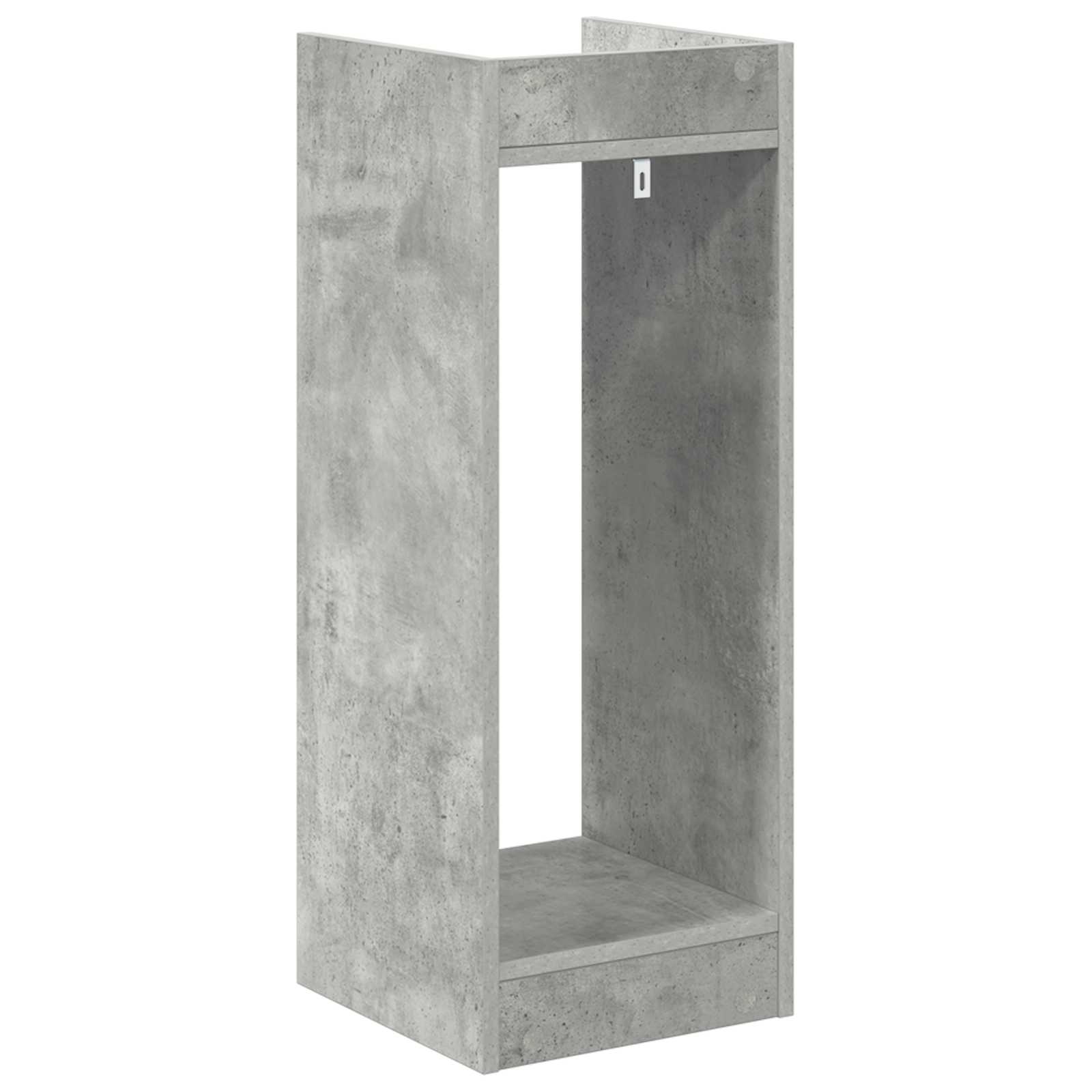 Planteholder med hylde BetonGrå 30 x 30 x 80 cm Konstrueret træ
