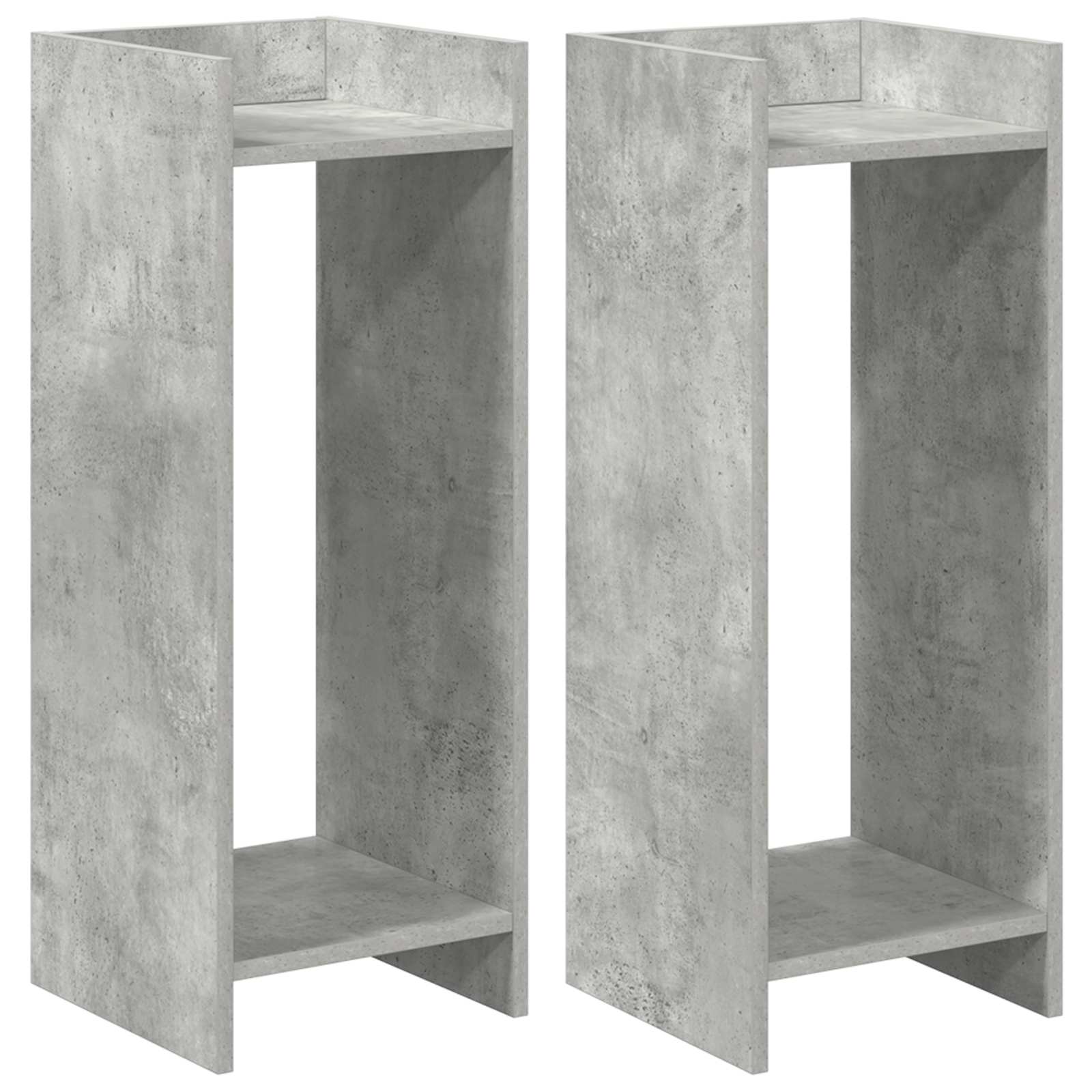 Planteholder 2 pcs BetonGrå 30 x 30 x 80 cm Konstrueret træ