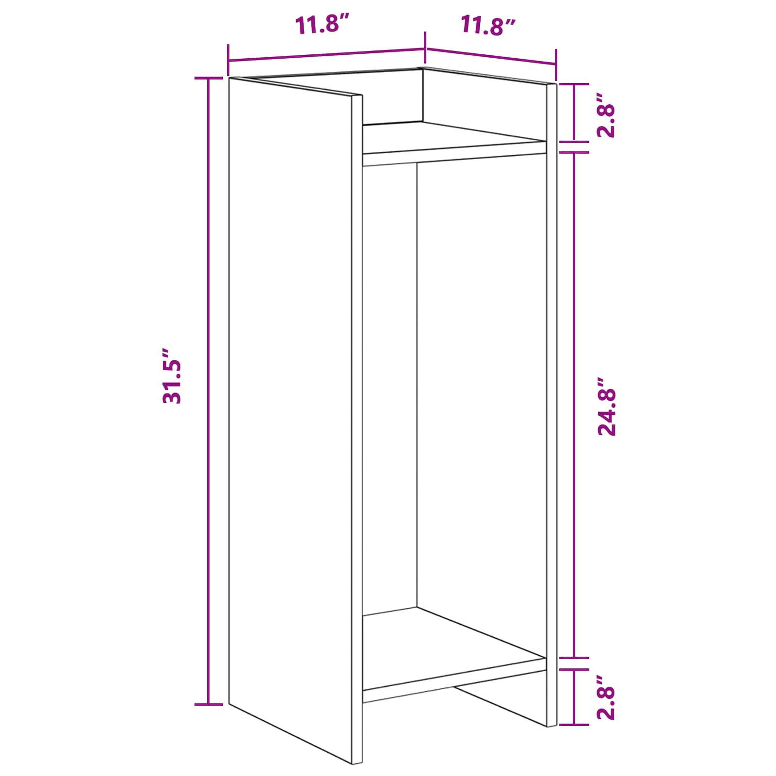 Planteholder 2 pcs BetonGrå 30 x 30 x 80 cm Konstrueret træ