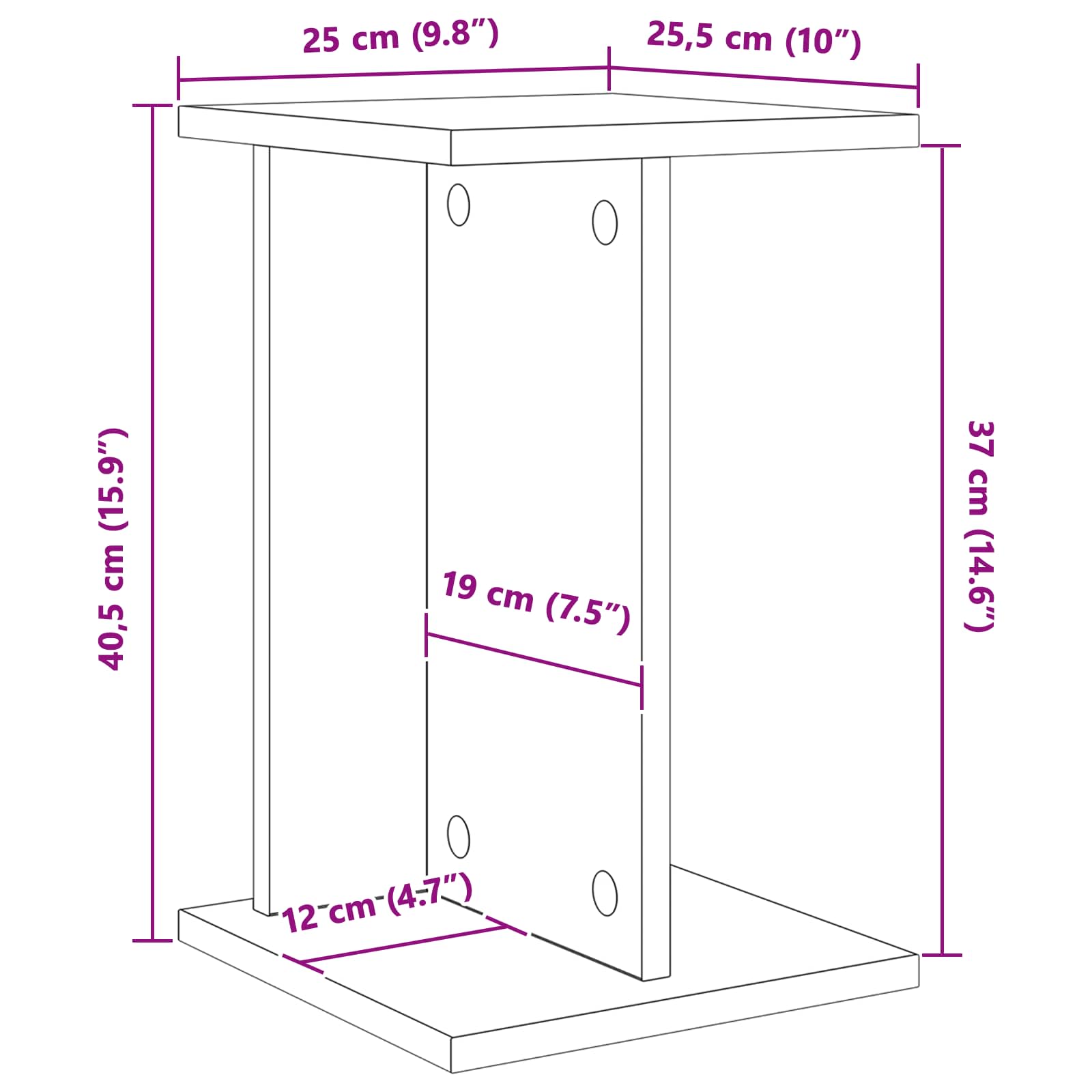 Planteholder Grå Sonoma 25 x 25,5 x 40,5 cm Konstrueret træ