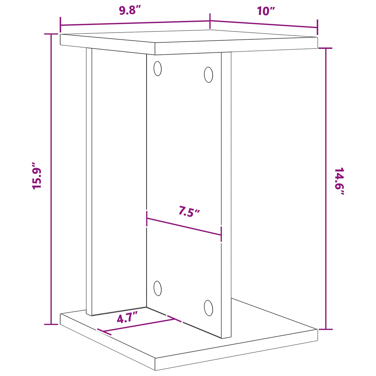 Planteholder Grå Sonoma 25 x 25,5 x 40,5 cm Konstrueret træ