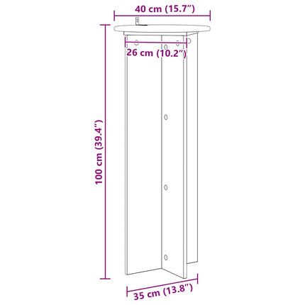 Planteholder 2 pcs Hvid Ø40 x 100 cm Konstrueret træ