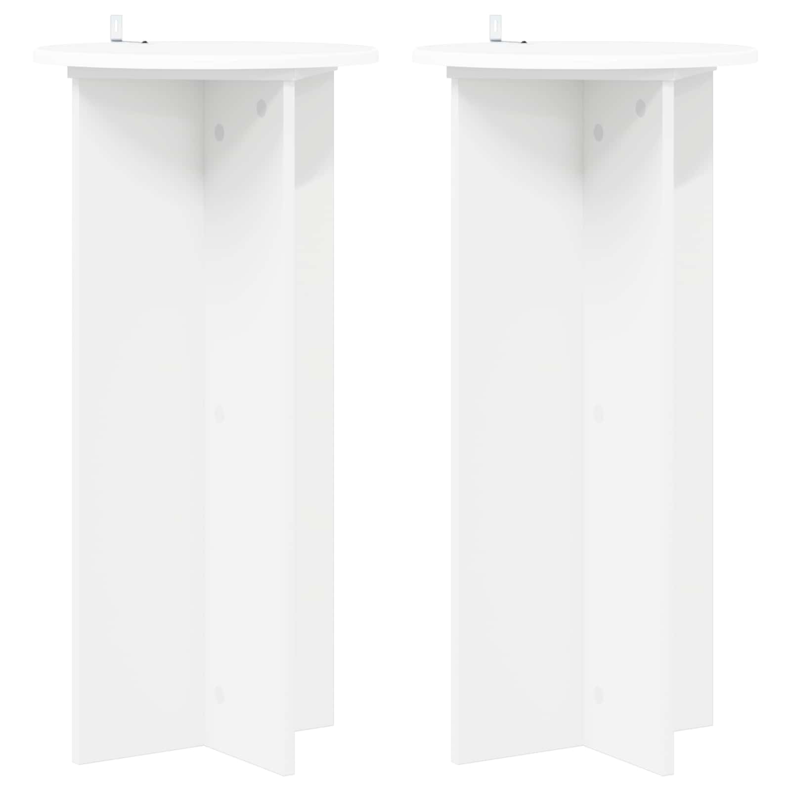 Planteholder 2 pcs Hvid Ø40 x 80 cm Konstrueret træ