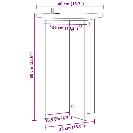 Planteholder 2 pcs Sort Ø40 x 60 cm Konstrueret træ