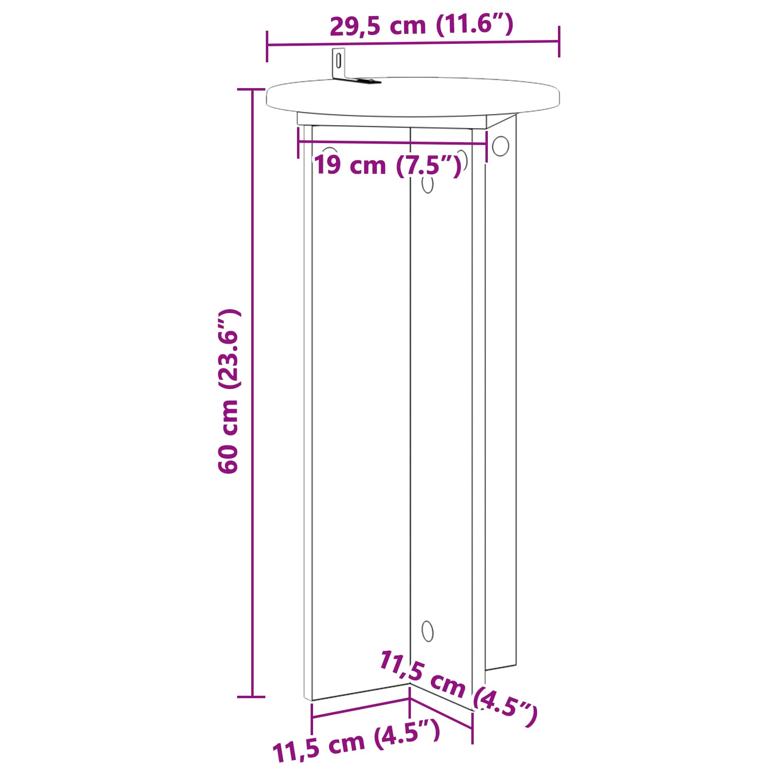 Planteholder 2 pcs Betongrå 29,5 x 29,5 x 60 cm Konstrueret træ