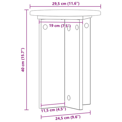 Planteholder 2 pcs Sort Ø29,5 x 40 cm Konstrueret træ