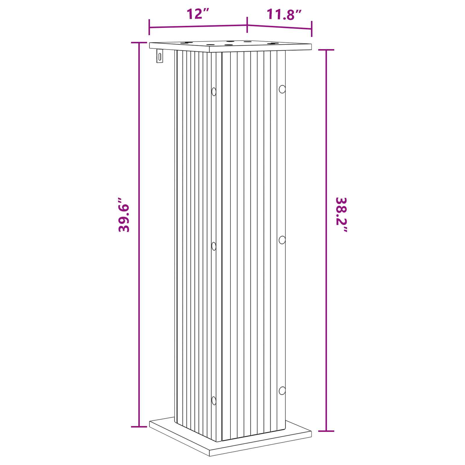 Planteholder 2 pcs Sort 30,5 x 30 x 100,5 cm Konstrueret træ
