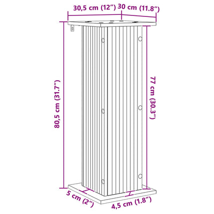 Planteholder Sort 30,5 x 30 x 80,5 cm Konstrueret træ