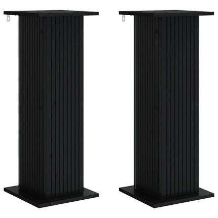 Planteholder 2 pcs Sort 30,5 x 30 x 80,5 cm Konstrueret træ