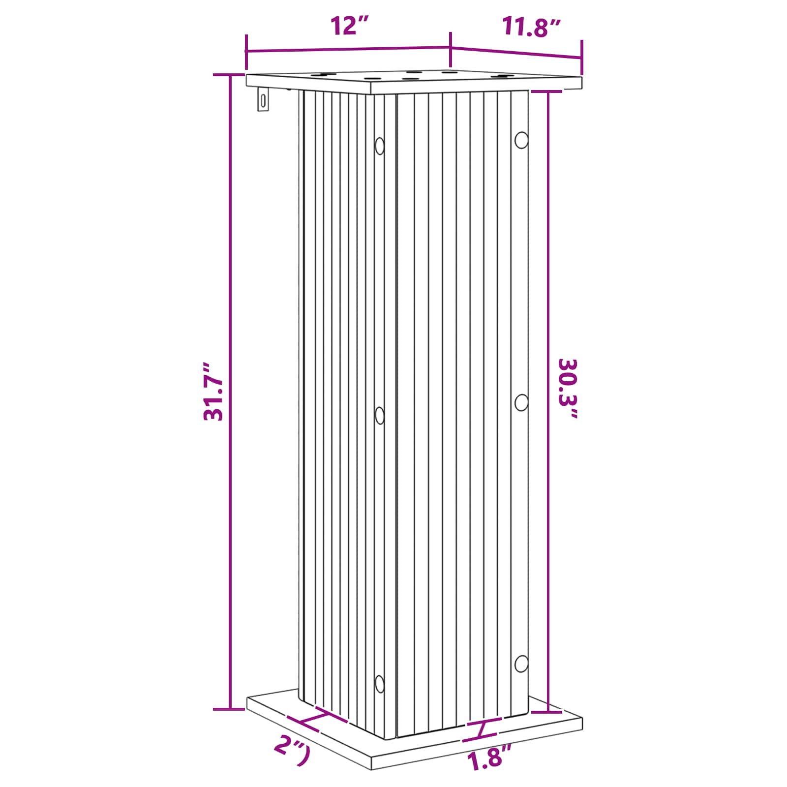 Planteholder Sonoma-eg 30,5 x 30 x 80,5 cm Konstrueret træ