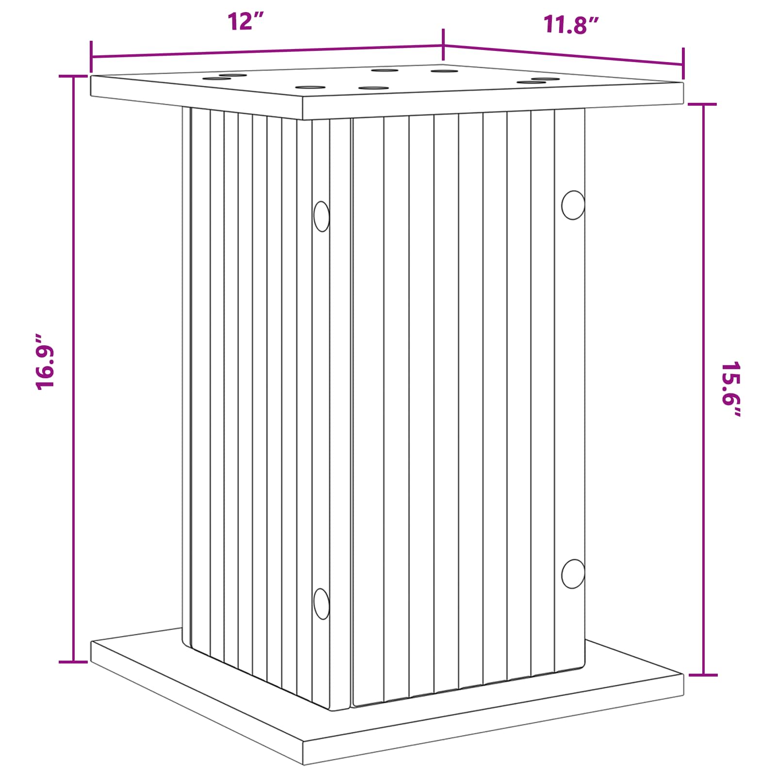 Planteholder 2 pcs Sonoma-eg 30,5 x 30 x 43 cm Konstrueret træ