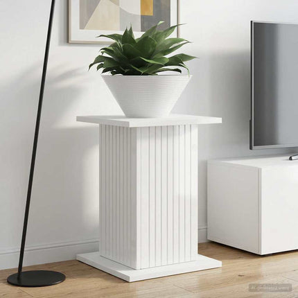 Planteholder Hvid højglans 30,5 x 30 x 43 cm Konstrueret træ