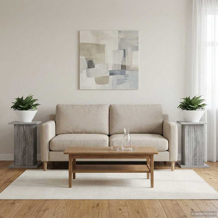 Planteholder 2 stk. Grå sonoma-eg 30,5 x 30 x 43 cm