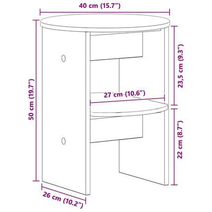 Sideskab Røget Eg Ø40 x 50 cm Konstrueret træ
