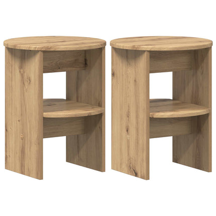 Sideskab 2 pcs Artisan Eg Ø40 x 50 cm Konstrueret træ