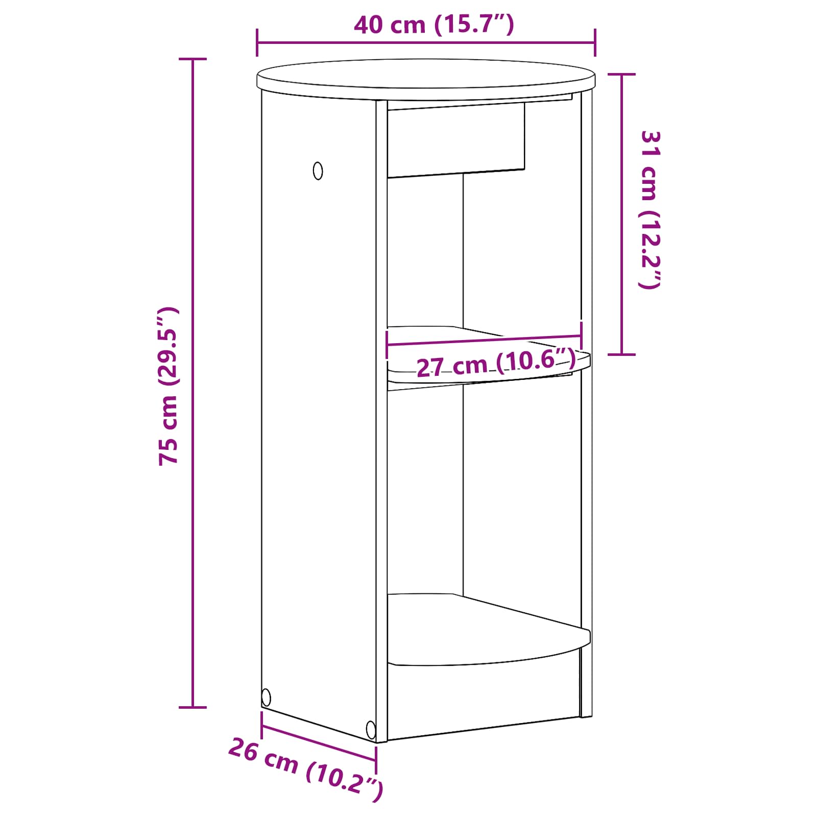 Sideskab Gammelt træ 40 x 40 x 75 cm Konstrueret træ