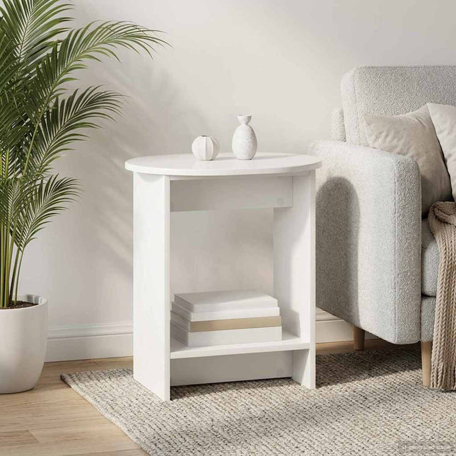 Sidebord Hvid højglans 50 x 39,5 x 55 cm Konstrueret træ