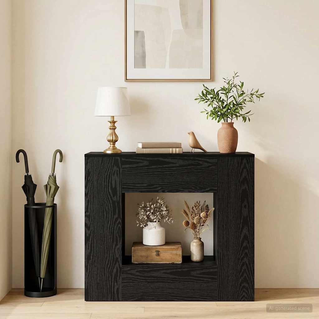 Konsolbord i konstrueret træ - 82 × 29 × 74 cm, sort trælook