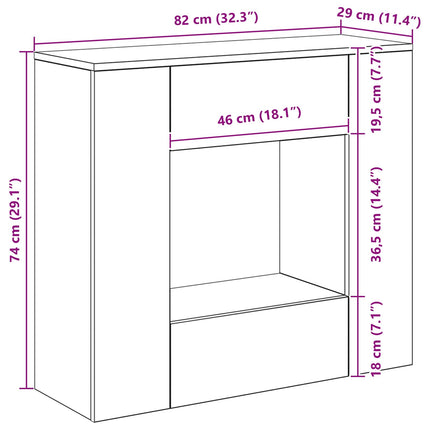 BetonGrå 82 x 29 x 74 cm