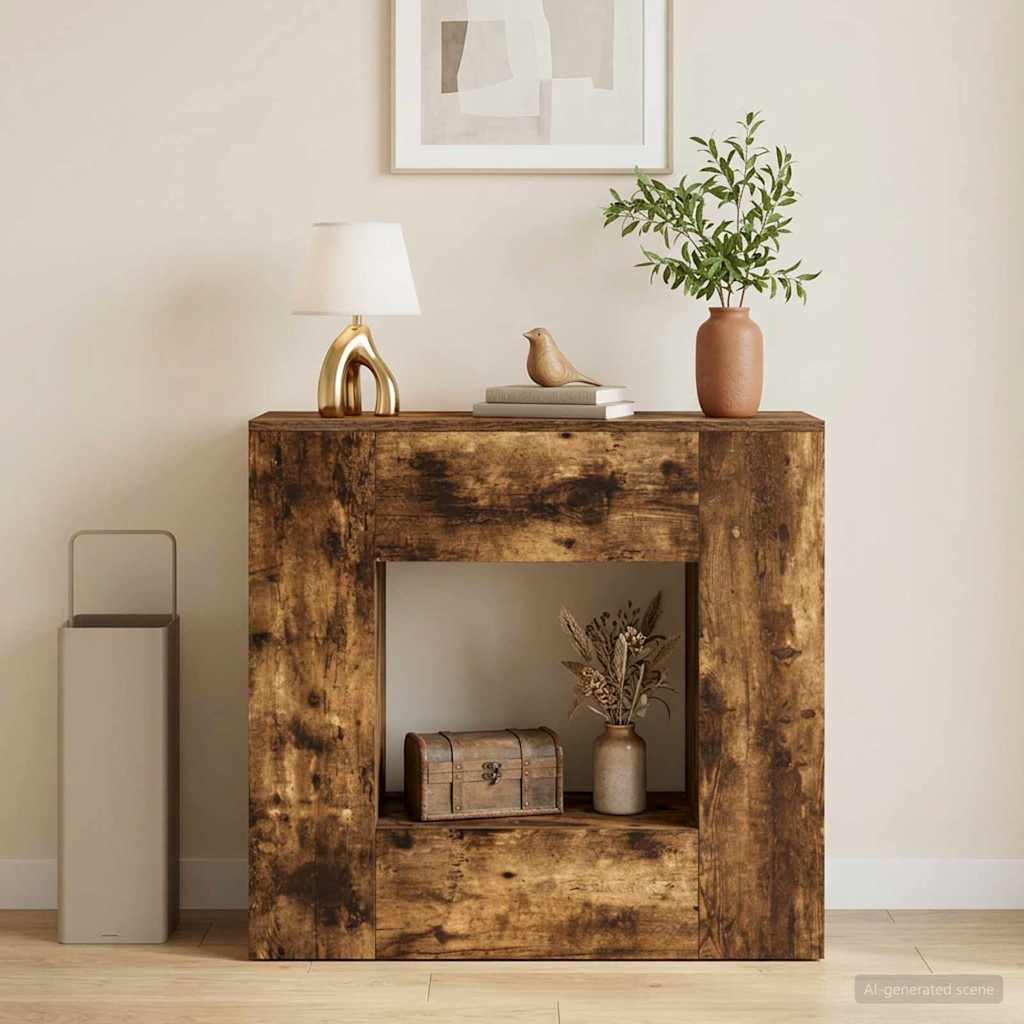 Konsolbord i konstrueret træ - 82 × 29 × 74 cm, rustik brun