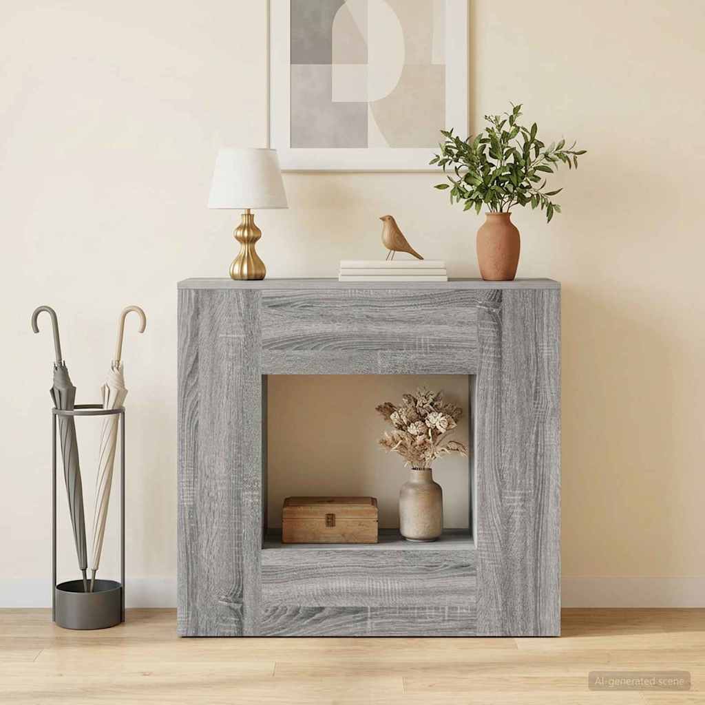 Konsolbord i konstrueret træ - 82 × 29 × 74 cm, grå trælook