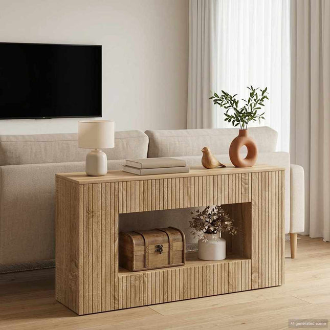 Konsolbord Stribet Sonoma eg 101 x 29 x 74 cm Konstrueret træ