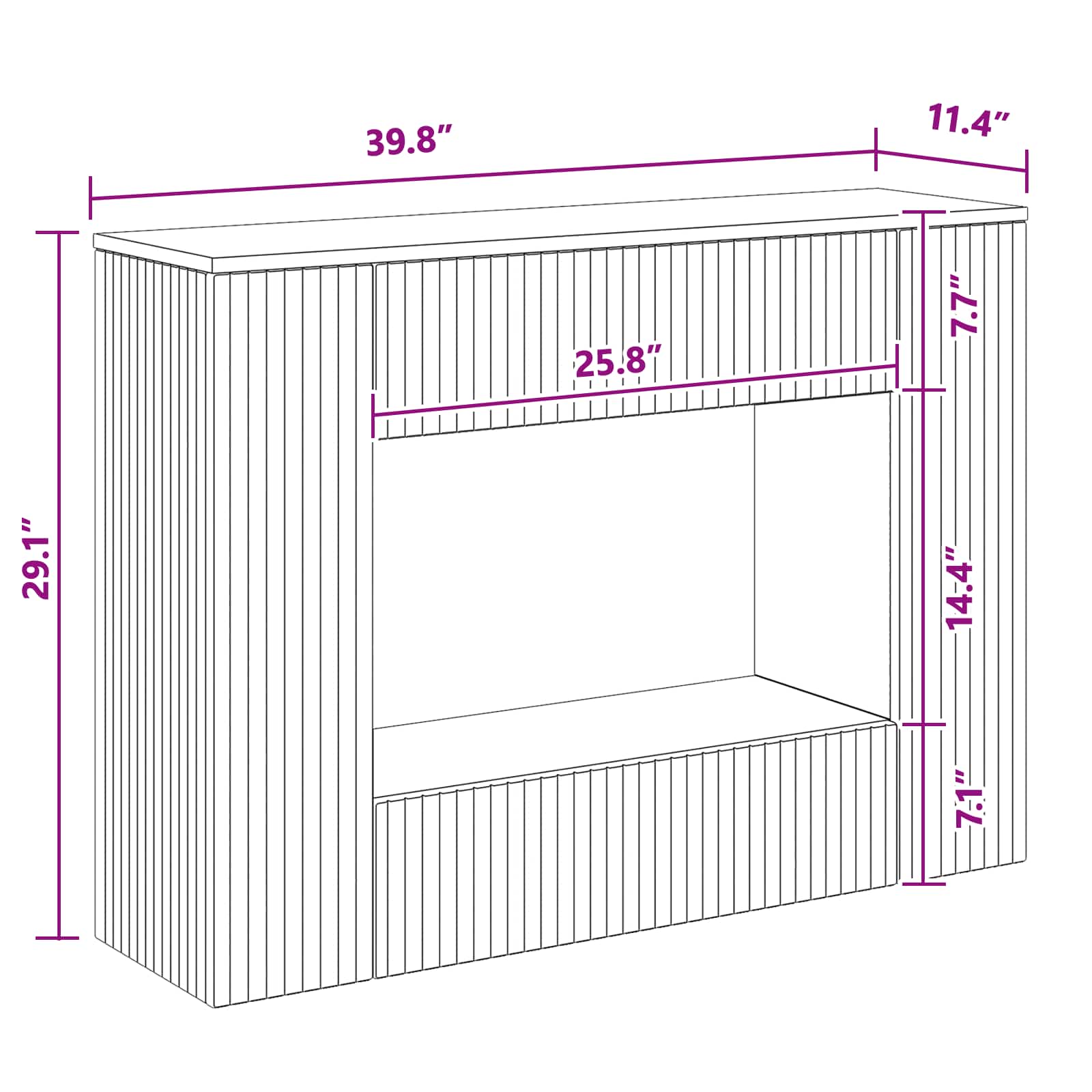 Konsolbord Stribet Grå Sonoma 101 x 29 x 74 cm Konstrueret træ