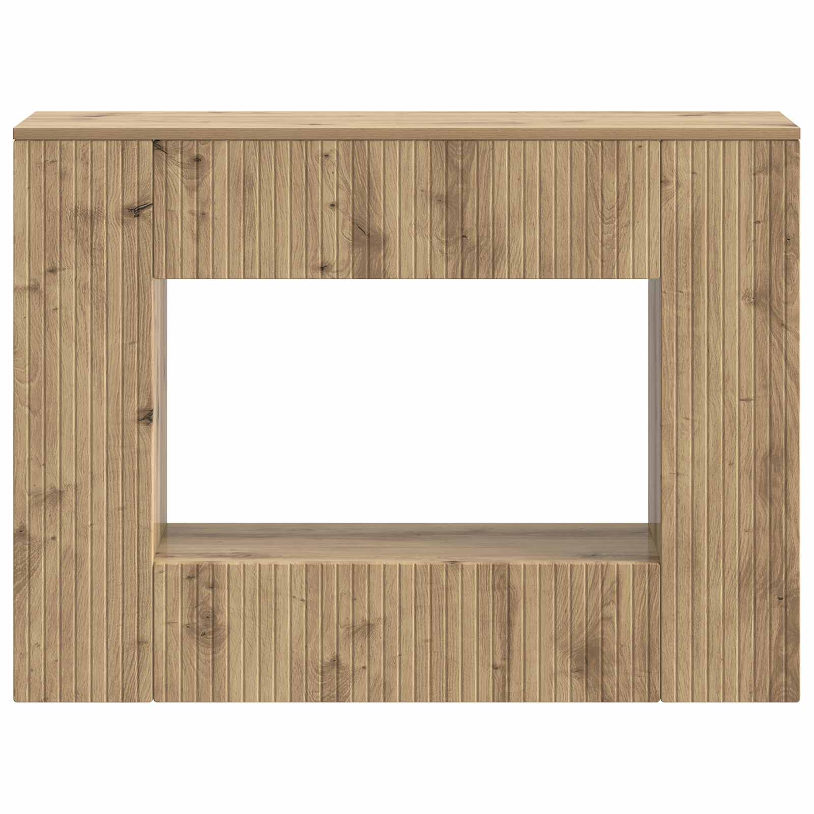 Konsolbord Stribet Artisan Eg 101 x 29 x 74 cm Konstrueret træ