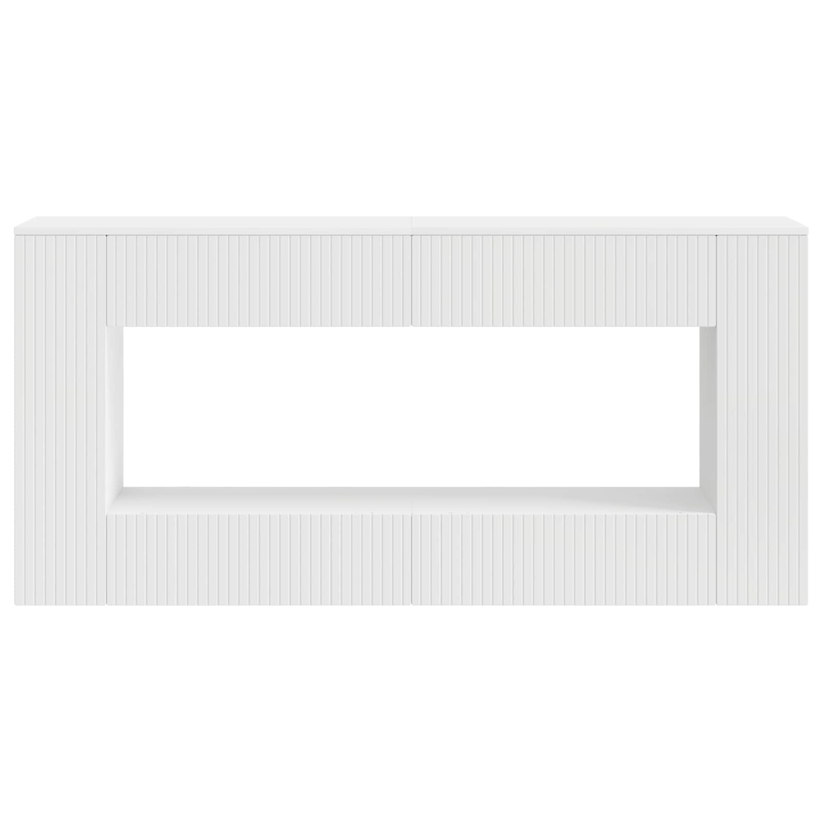 Konsolbord Stribet Hvid 155 x 29 x 74 cm Konstrueret træ