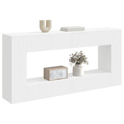 Konsolbord Stribet Hvid 155 x 29 x 74 cm Konstrueret træ