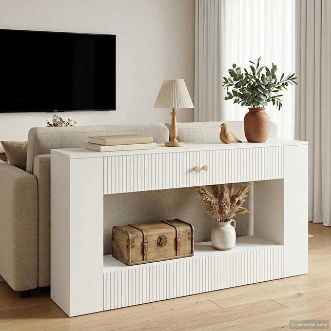 Konsolbord Højglans Hvid 155 x 29 x 74 cm Konstrueret træ