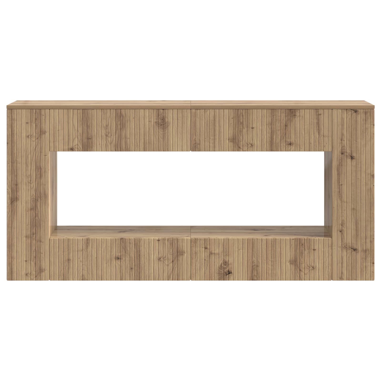 Konsolbord Stribet Artisan Eg 155 x 29 x 74 cm Konstrueret træ