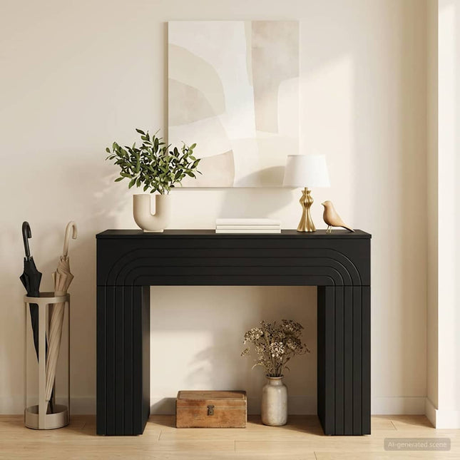 Sofabord Sort 102 x 35 x 75 cm Konstrueret træ