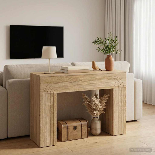 Sofabord Sonoma-eg 102 x 35 x 75 cm Konstrueret træ