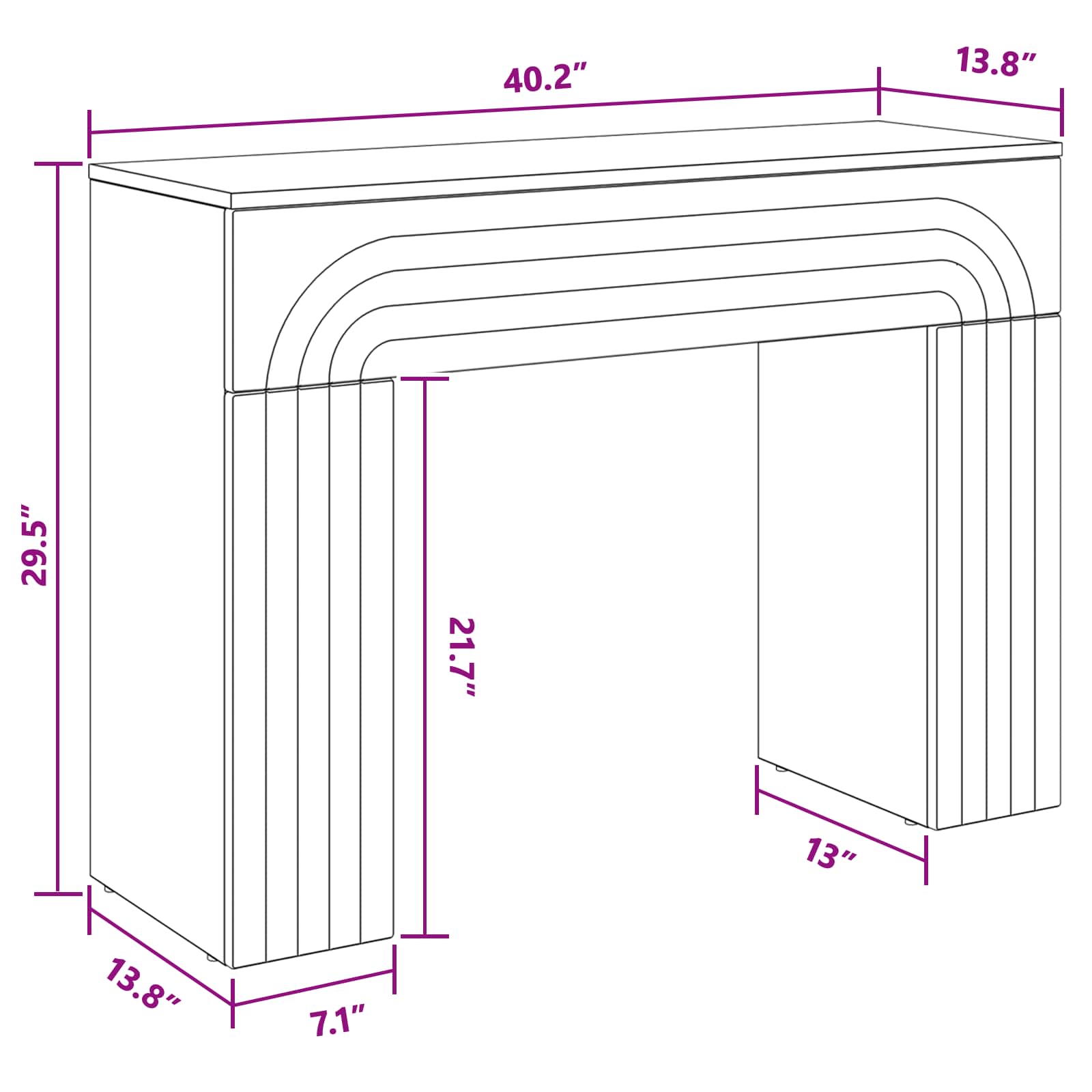 Sofabord Betongrå 102 x 35 x 75 cm Konstrueret træ