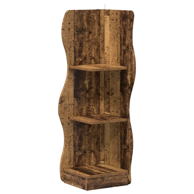 Hjørnehylde Gammelt træ 34 x 33 x 102 cm Konstrueret træ